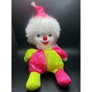 Oter Musical Clown Doll 1986 Wind Up Smiley Face Pink Green Toy Kids
